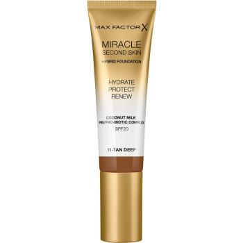 Max Factor Miracle Second Skin fond de ten crema hidratant SPF 20 culoare 11 Tan Deep 30 ml