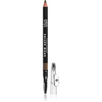 MUA Makeup Academy Brow Define creion de sprancene de lunga durata cu pensula culoare Mid Brown 1.2 g