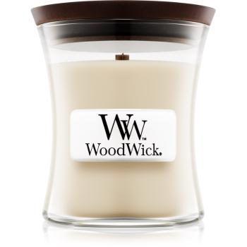 Woodwick Linen lumânare parfumată cu fitil din lemn 85 g