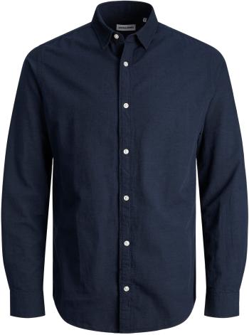 Jack&Jones Cămașă pentru bărbați JJELINEN Slim Fit 12248579 Navy Blazer XL