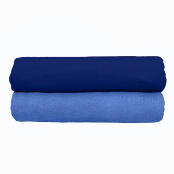 Cearceaf de pat cu elastic, 2 bucati - albastru închis - Mărimea 100x200cmx25cm