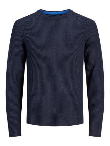 Jack&Jones PLUS JJPANNEL Pulover pentru bărbați cu ajustare normală 12220814 Navy Blazer 5XL