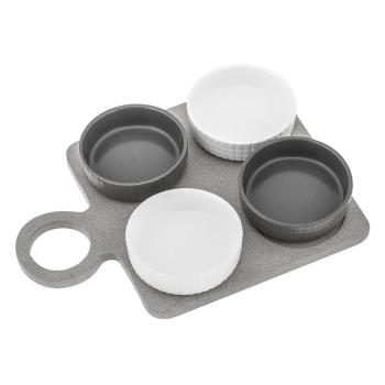 Set 4 boluri de servire și platou Villa Altachiara Yin&Yang, 29 x 21,5 cm