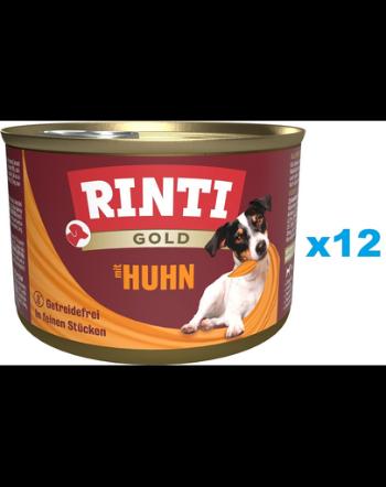 RINTI Gold Chicken Mini set conserve caini 12x185 g pentru rase mici, cu pui