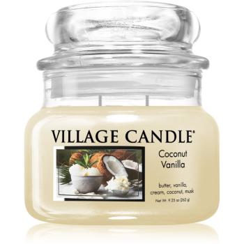 Village Candle Coconut Vanilla lumânare parfumată  (Glass Lid) 262 g