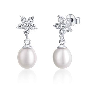 JwL Luxury Pearls Cercei din argint strălucitori, cu perle și zirconiu JL0606