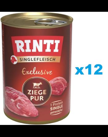 RINTI Singlefleisch Exclusive Goat Pure set conserve monoproteice 12x400 g pentru caini