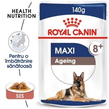 Royal Canin Maxi Ageing, plic hrană umedă câini senior, (în sos), 140g