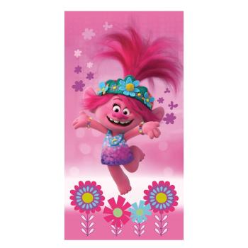 Prosop  pentru copii roz din bumbac 70x140 cm Trolls – Jerry Fabrics