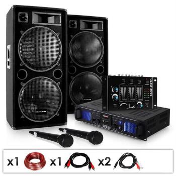 Electronic-Star DJ SET "DJ-20.1" Amplificator PA, PA box micro-cablu 2000 W