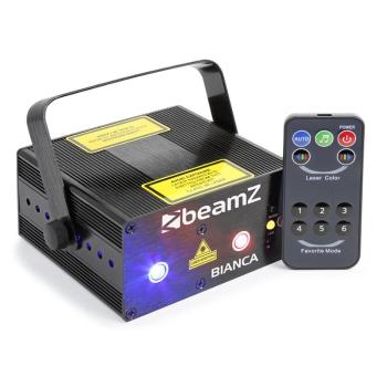 Beamz Bianca laser fascicul dublu 330 W RGB-12 gobo, telecomandă, 7-DMX IR