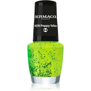 Dermacol Neon lac de unghii cu stralucire neon culoare 44 Poppy Yellow 5 ml