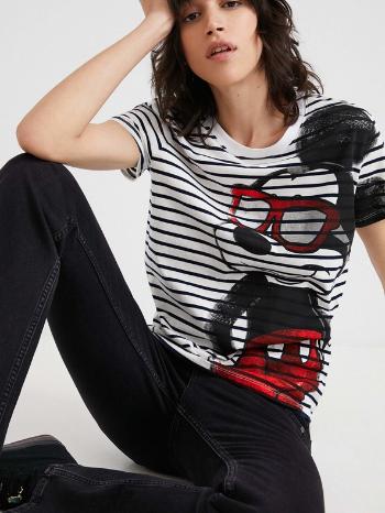 Desigual Mickey Vida Chula Tricou Alb