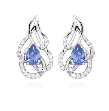 Silver Cat Cercei din argint cu tanzanite sintetice SC470