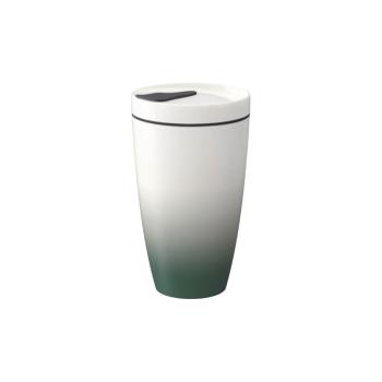 Cană de voiaj din porțelan Villeroy & Boch Like To Go, 350 ml, verde - alb