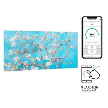 Klarstein Wonderwall Air Art Smart, încălzitor cu infraroșu, 120 x 60 cm, 700 W, aplicație, flori de migdale
