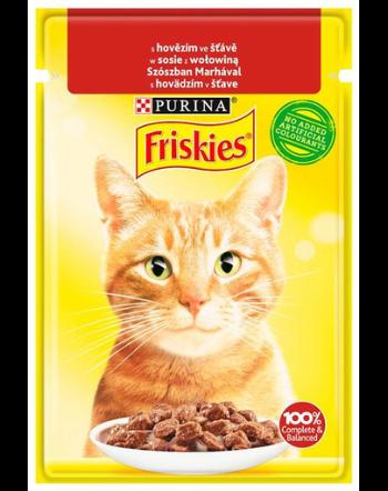 FRISKIES hrana umeda cu carne de vita pentru pisici adulte, 26x85g