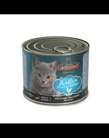 LEONARDO Quality Selection Kitten hrana umeda pentru pisoi, cu pasare de curte 200 g