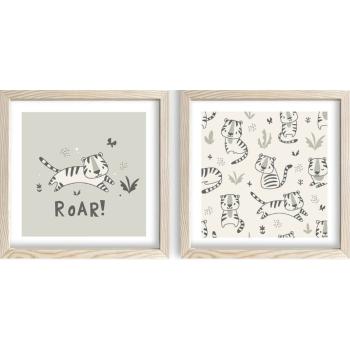 Tablouri pentru copii 2 buc. 33x33 cm Roar - Wallity