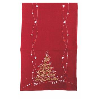 Napron pentru masă de Crăciun Villa d'Este Xmas Runner, 40 x 175 cm, roșu