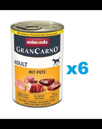 ANIMONDA GranCarno Adult pachet conserve 6x400g curcan, pentru caini