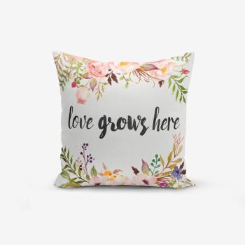 Față de pernă Minimalist Cushion Covers Love Grows Here, 45 x 45 cm