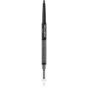 flormar Triple Brow Pencil creion pentru sprancene 3 in 1 culoare 001 Brunette 0.75 g