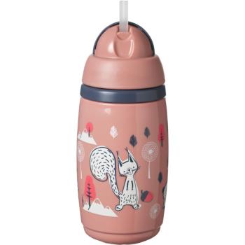 Tommee Tippee Superstar Insulated Straw cană termoizolantă cu pai pentru copii 12m+ Pink 266 ml