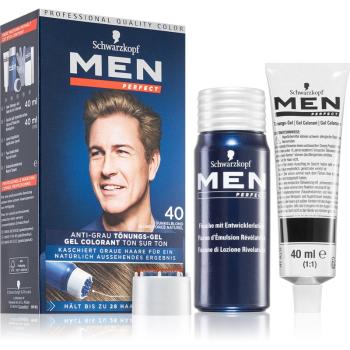 Schwarzkopf Men Perfect Anti-Grey Color Gel gel tonifiant pentru păr pentru bărbați 40 Natural Dark Blond