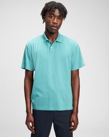 GAP Organic Cotton Polo Tricou Albastru Verde