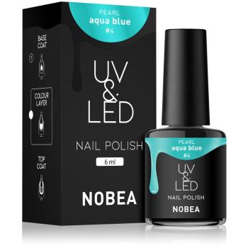 NOBEA UV & LED unghii cu gel folosind UV / lampă cu LED glossy culoare Aqua blue #4 6 ml