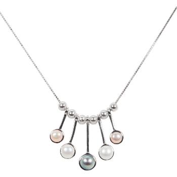 JwL Luxury Pearls Colier din argint drăguț cu perle reale JL0459 (lanț, pandantiv)