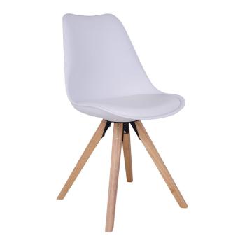Set 2 scaune cu picioare din lemn de arbore de cauciuc House Nordic Bergen, alb