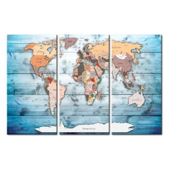 Avizier din mai multe piese cu harta lumii Bimago Sapphire Travels, 120 x 80 cm