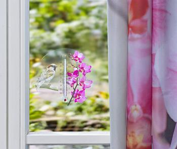 Termometru de fereastra Flori - roz