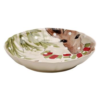 Bol din gresie pentru salată cu model de Crăciun Casafina Deer Freinds, ø 34 cm