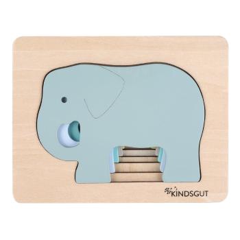 Puzzle din lemn pentru copii Kindsgut Elefant