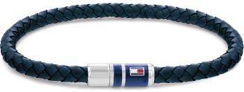 Tommy Hilfiger Brățară din piele albastră cu fixare din oțel 2790294