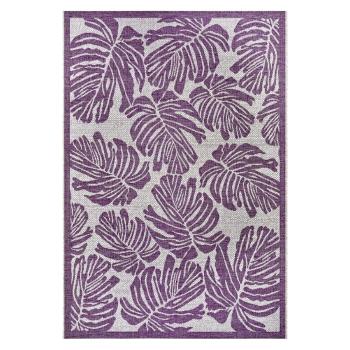 Covor adecvat pentru exterior NORTHRUGS Monstera, 200 x 290 cm, violet - bej