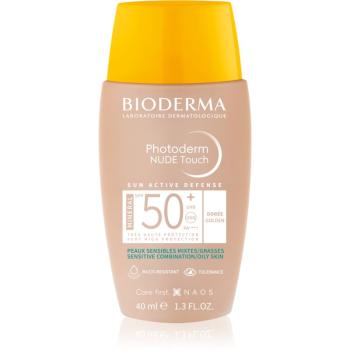Bioderma Photoderm Nude Touch fluid mineral cu protecție solară SPF 50+ culoare Golden 40 ml