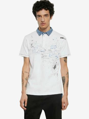 Desigual Polo Miguel Polo Tricou Alb