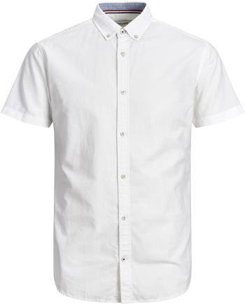 Jack&Jones PLUS Cămașă pentru bărbați JJESUMMER Loose Fit 12200083 White 4XL