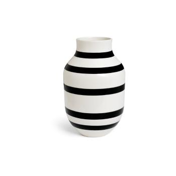 Vază din gresie ceramică Kähler Design Omaggio, înălțime 30,5 cm, negru - alb