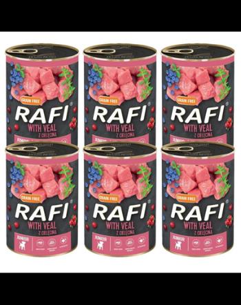 DOLINA NOTECI RAFI Junior Veal hrana catelusi, cu vitel 6x400 g