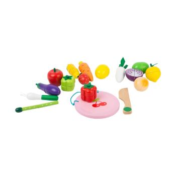 Set jucării din lemn cu velcro pentru copii Legler Fruits and Vegatable