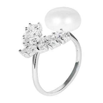 JwL Luxury Pearls Inel de argint de lux cu perle reale și cristale JL0547