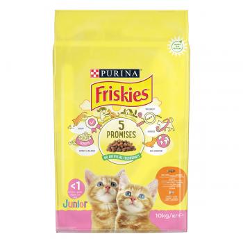 PURINA Friskies Junior, Pui și Curcan, hrană uscată pisici junior, 10kg