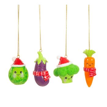 Ornamente de Crăciun 4 buc. din sticlă Vegetable Mini – Sass & Belle