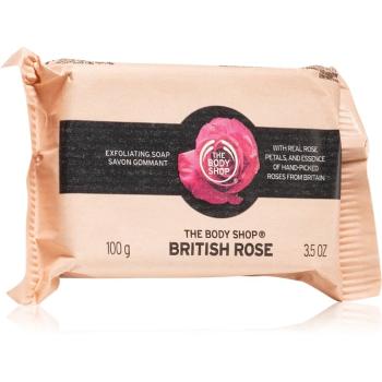 The Body Shop British Rose săpun exfoliant pentru corp 100 g
