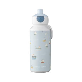 Sticlă pentru copii albă/albastru-deschis 400 ml Sailors bay – Mepal